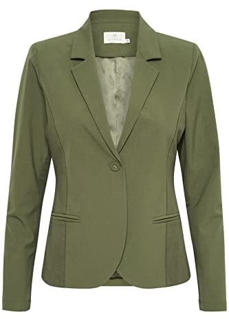 KAFFE Women's Classic Blazer with Long Sleeves Stretchy Jersey Single Breasted