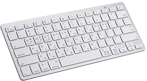 GUPENAA Koreanische Tastatur, Weiße drahtlose Bluetooth-Tastatur, kompatibel mit Multi-Gerät Telefon & Tablet, Smart TV