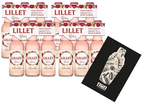 Lillet Berry 12er Set ready to drink 12x 200ml (10,3% vol) Lillet Wild Berry Strawberry Raspberry Mischgetränk- [Enthält Sulfite]