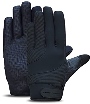 Desert Hawk Tactical Taktische Sicherheits Einsatzhandschuhe Streetguard Durchsuchungs Handschuhe für Polizei, Zoll mit Schnittfestem Kevlar (Schwarz mit Kevlar Schnittfest, M)