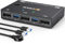 Commutateur KVM USB 3.0 Displayport 2 ports 8K à 30 Hz 4K à 144 Hz, commutateur KVM 2 PC 1 moniteur prenant en charge DP1.4 compatible avec D1.2, avec 4 ports USB 3.0 pour claviers et souris, etc.