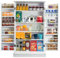 Ezigoo Pantry Cupboard 103cm Kitchen Cabinet with Countertop & Adjustable Shelves with Guardrail, Free Standing Storage Units as Multifunctional Space-saving Organizer for Kitchen Dining Living Room