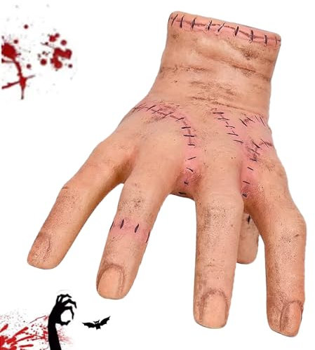 Amebleak Eiskaltes Händchen, Eiskaltes Händchen Elektrisch, Gruselige Gebrochene Hand, Gothic Family Hand Model Latex Geschenke Für Fans and Halloween Cosplay Party Deko Farbe