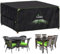 UIRWAY Funda para Muebles de Jardín Impermeable con ventilación, 125x125x74cm, Cubierta para muebles de patio al aire libre, cubierta para mesa de jardín resistente de 420D con tiras reflectantes