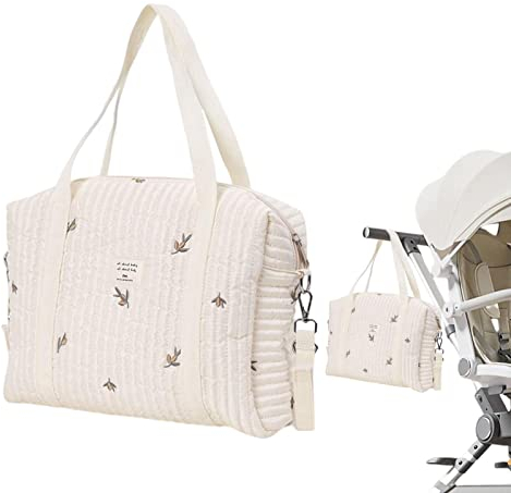 Aizuoni Große Wickeltasche, Reise-Wickeltasche - Multifunktionale Reise-Arbeitstasche,Stilvolle Große Kapazität Baumwolle Reise Wickeltasche, Für Windeln, Tücher Und Spielzeug,