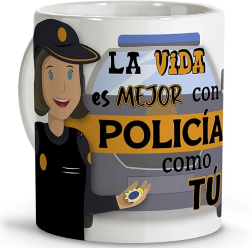 Taza policía nacional. Tazas originales para regalar. Regalos originales de policia. Tazas personalizadas. Taza cerámica 330 ml.