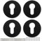 Bwintech 2 Pair 52MM Matt Black Lock Cylinder Hole Escutcheon Lock Cylinder Hole Cover
