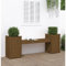 Rantry Panca con fioriere Legno massiccio Pino Marrone 180x36x63cm Panche da giardino