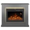 Electric Fireplace Remote Control LED Log Fire Complete Modern Mantle (Complete Set Grey)