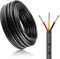 20M/65.6ft 12V Low Voltage Wire, Outdoor Landscape Lighting Extension Cable, 3 * 0.3mm² Conductor, 22AWG Electrical Cord Red & Black Tinned Copper Hookup Wire Kit, 3 Core 12v