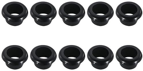 32mm Rubber Grommet, 10 Pcs Electrical Conductor Gasket Ring, Wire Tidies Organizer Management Grommets for Table, Desk, Machine, Black