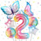 Schmetterling Folienballon 2 Jahre, Schmetterling Luftballons Geburtstag 2 Jahre, Luftballon 2 Geburtstag Mädchen, Helium Ballons Geburtstag, Happy Birthday Ballon für Mädchen Geburtstag Deko