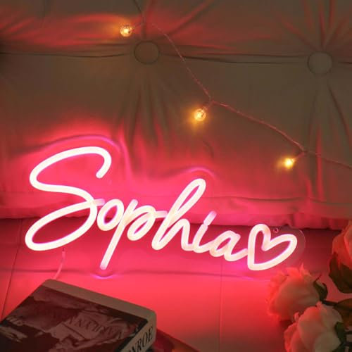Neon Personalizzate Insegna Luminosa Led Scritte Personalizzata Neon per Feste Compleanni Matrimoni Negozi Bar (#rosa)