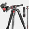 FreeSea Treppiede per fotocamera da 182,9 cm, colonna centrale trasversale in alluminio, treppiede DSLR con testa a sfera a 360 gradi, capacità di carico 15 kg, piastra a sgancio rapido, monopiede