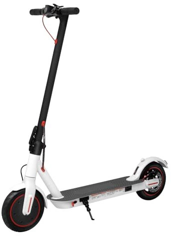 LuvTour E-Scooter ES-S3 PRO, Max. 20km/h, 40km Reichweite, Electric Scooter für Erwachsene Faltbarer Elektroroller mit App, Dual-Bremsen (8,5 Zoll Luftreifen,25-30km,Weiß)