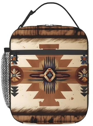GaxfjRu Bento-Lunchbox mit Indianer-Muster, isolierte Lunchtasche für Erwachsene und Kleinkinder, bequem und langlebig