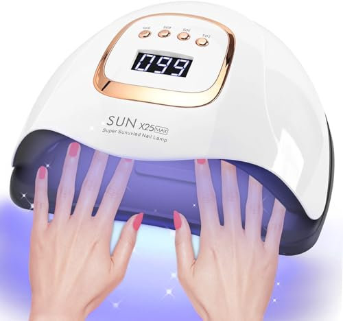 380W UV LED Nail Lamp, Professional Nail Dryer Gel Polish Light with 81 Beads, UV Nail Light With 4 Timer Settings, Nail Polish Curing Gel LED Dryer With Automatic Sensor, LCD Display