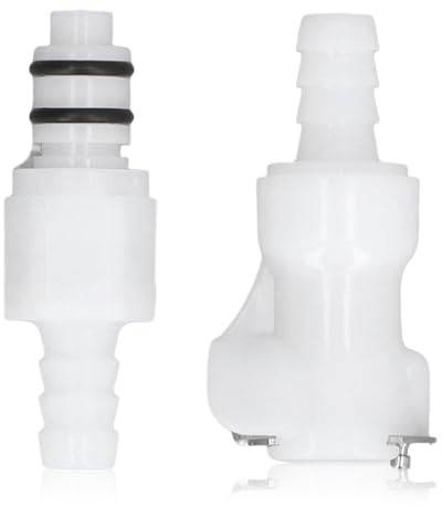 Plastic Hose Quick Connector, 5/16 Tube Beer Quick Disconnect with Shut Off Valved Insert Tube Quick Connect Fittings Gas and Liquid Quick Connector Water Line Tube Connector for Gas Beer Line