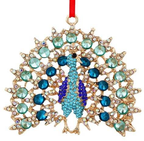 FLYAB Weihnachtsschmuck Pfau aus Metall in Grün