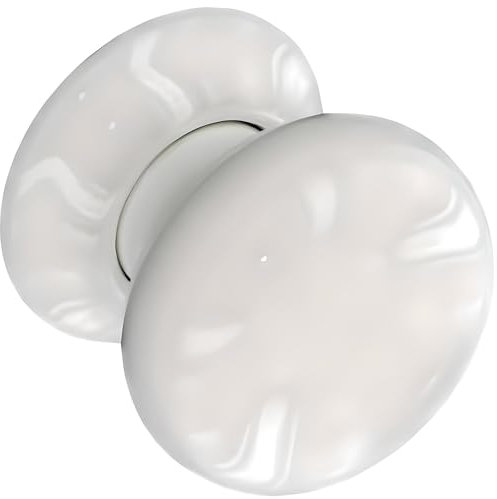 Poignée de porte ronde classique en céramique blanche 60 mm avec fixations