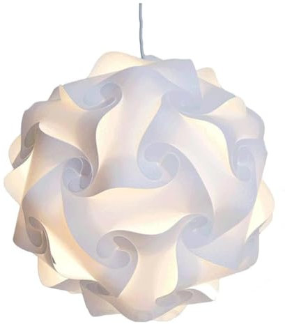Pantalla de lámpara de rompecabezas autoensamblada, con diseño de Mordem IQ, 30 cm de diámetro, color blanco