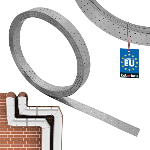 KOTARBAU® Lochband Metall, Montagelochband, Montageband 60 x 2 mm | L: 25 m, Profi Lochband aus verzinktem Stahl, zur Befestigung von Kabeln, Rohren und Leitungen