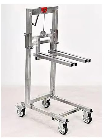 YXFAZPP Manual Forklift, Material Lift Winch Stacker, Foldable Heavy Duty Hand Crank Lift Truck for Home Garage, Warehouses