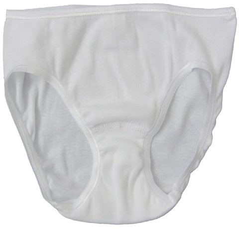 HERMKO 2130 Mädchen Slip aus 100% Bio-Baumwolle, Unterhose in Feinripp-Qualität, Farbe:weiß, Größe:98