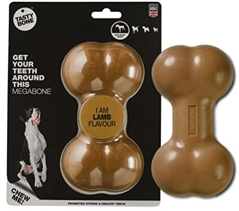 TastyBone Nylon Dog Chew Toy for Extra Large Dogs (Lamb) - Indestructible for Aggressive Chewers, Everlasting Flavour, Strong Healthy Teeth, Made in the UK