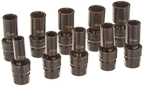 Grey Pneumatic (1210UMSD) 3/8 Drive 10-Piece Semi-Deep Metric Universal Socket Set