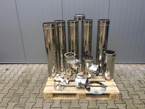 Ø 180 mm - 6,2 m Schornstein Paket doppelwandig - Wandmontage