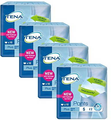 Tena Pants Plus Small, Riesenpackung (4 Packungen mit je 10 Pants)