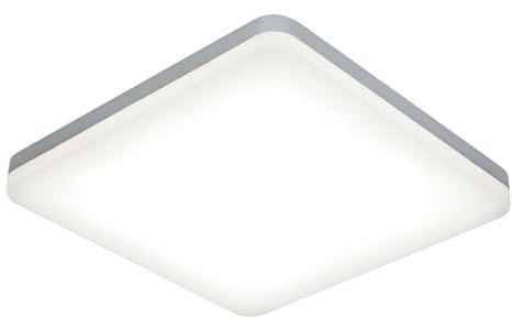 Saxby Noble 22W 300mm Square Cool White Chrome Finish Flush IP44 Bathroom LED Wall Ceiling Light