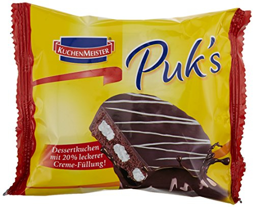 KuchenMeister Puks Dessertkuchen mit Creme Füllung 62 g im 18er Pack - Süßer Mini Kuchen aus luftig leckerem Rührteig mit zart-cremiger Füllung (18 x 62 g)