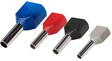 edi-tronic Twin Aderendhülsen isoliert 2x0.75mm² 100 St. TE-2x0,75mm² grau