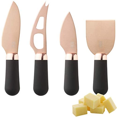 Taylors Eye Witness Brooklyn Rose Gold Four Piece Cheese Knife Set - Hard Plated Blades and Soft Grip Handles for Easy Control & Comfort. No Quibble 2 Year Guarantee. Great Knives.