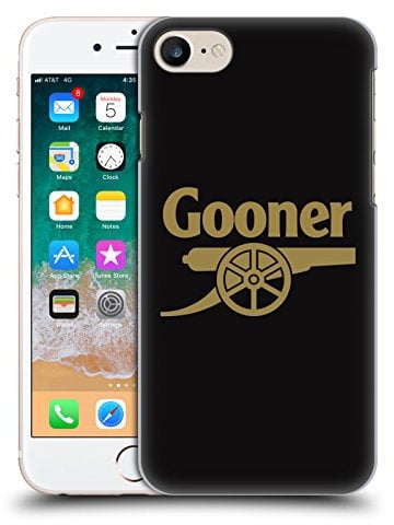 Head Case Designs Officially Licensed Arsenal FC Black and Gold Gunners Hard Back Case Compatible With Apple iPhone 7/8 / SE 2020 & 2022