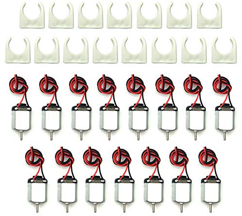 EUDAX 15 Pcs Rectangular Dc Motor Mini Electric Motor 1.5-3V 24000Rpm With 9.8 Lead Wires With Motor Mounting Bracket Holder For Diy Toys