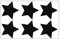 Reflektor Sterne Aufkleber Set, 6 reflektierende Sticker, je 4,5 x 4,5 cm, schwarz reflektierend