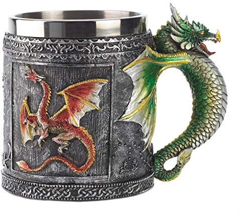 Taisuko Royal Dragon Mug Serpent médiéval Collection Stein en Acier Inoxydable Liner