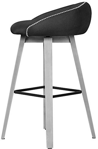 Beauty.Scouts Casa Möbel Collection 2er Set Barhocker Drehhocker Lucy schwarz Silber 46x88x51cm Tresenhocker Barstuhl Tresenstuhl Drehstuhl Bistrohocker Bistrostuhl mit Fußstütze