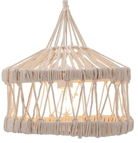 Deckenlampe Makramee handgefertigt, Bali, 100% Baumwolle, Modell Sabina