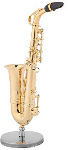 Hilitand Musikinstrument Modell Miniatur Gold Saxophon Modell Ständer Saxophon Modell Replik Ornamente Hause Handwerk Dekoration