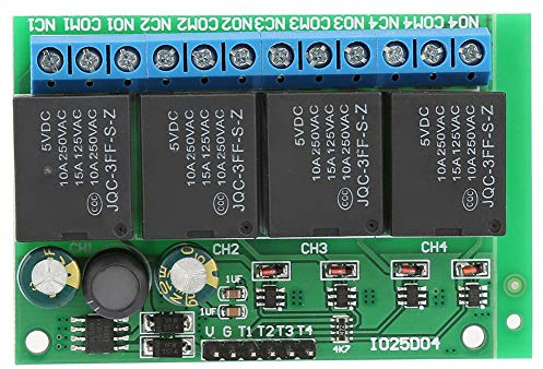 Relaismodul, 4-Kanal-Flip-Flop-DC 12V Bistabil Selbstsperrendes Relaismodul Niedrigpuls-Trigger-Relais 6-24VDC