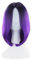 Lurrose Perruque courte colorée synthétique haute température pour femme - Perruque de cheveux humains raides - Violet
