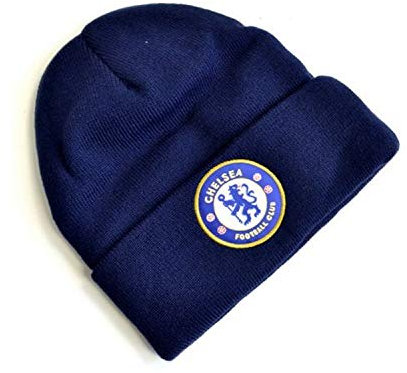 Chelsea FC Strickmütze mit Wappen, Marineblau, Einheitsgr��e