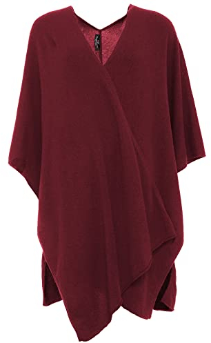 Zwillingsherz Poncho-Schal mit Kaschmir - Hochwertiges Cape für Damen - XXL Umhängetuch und Tunika mit Ärmel - Strick-Pullover - Sweatshirt - Stola für Sommer und Winter von Cashmere Dreams Weinr