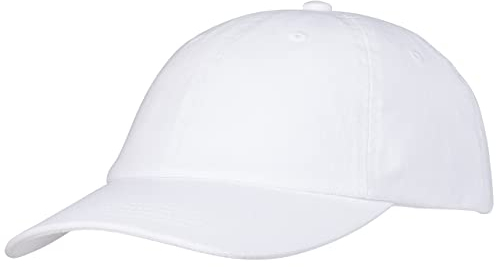Pembroke Dad Cap, Flache Basecap, Low Profile, Dad Hat, Sommer Mütze, Washed Cotton, Damen und Herren, Einstellbar, Weiß