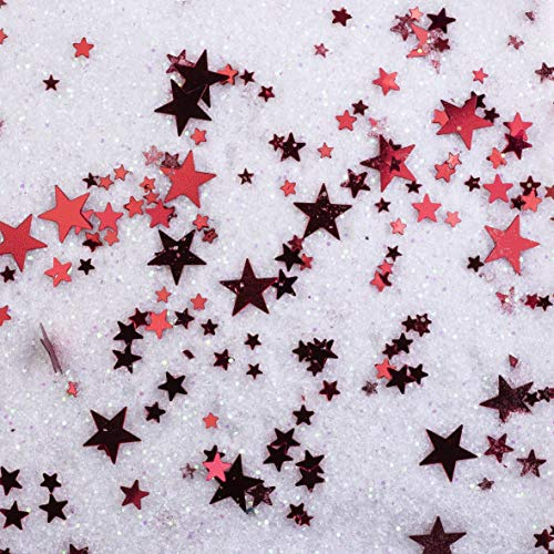 1 kg Dekosand/Glassand Natur 0,1 mm mit Flittersterne (rot)