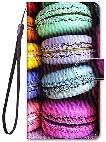 Nodigo Schutzhülle für iPhone 11, Leder, stoßfest, mit Klappdeckel, Design Silikon, Tiermotiv, lustig, Bumper 360, Kickstand Case Cover, Schutzhülle für Mädchen Damen Herren Brieftasche – Macaron